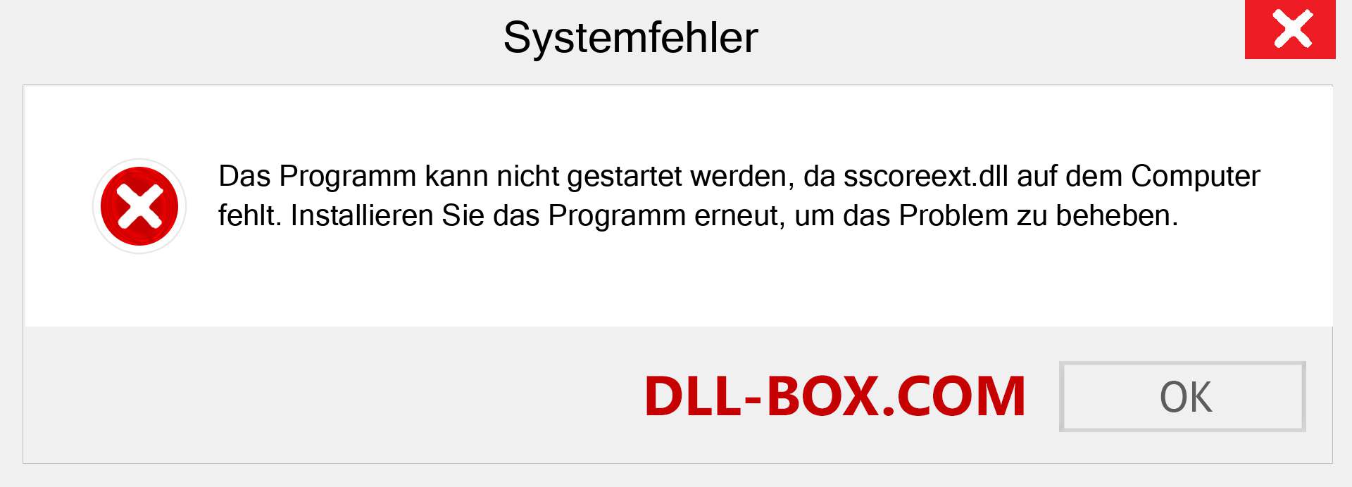 sscoreext.dll-Datei fehlt?. Download für Windows 7, 8, 10 - Fix sscoreext dll Missing Error unter Windows, Fotos, Bildern