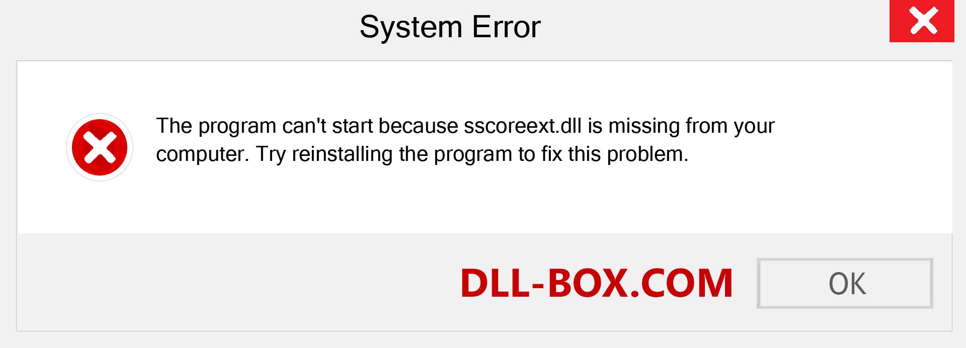  sscoreext.dll file is missing?. Download for Windows 7, 8, 10 - Fix  sscoreext dll Missing Error on Windows, photos, images