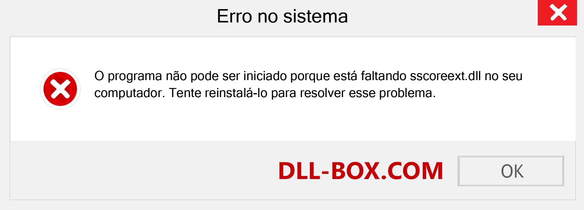 Arquivo sscoreext.dll ausente ?. Download para Windows 7, 8, 10 - Correção de erro ausente sscoreext dll no Windows, fotos, imagens